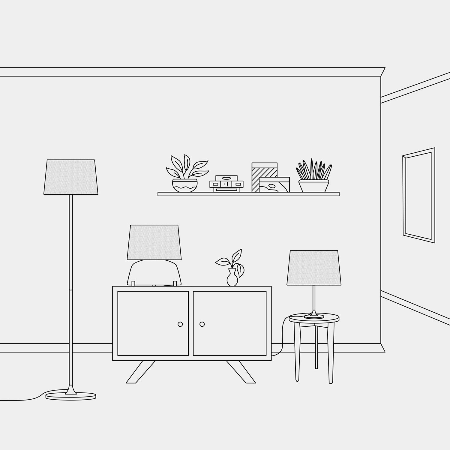 Paralume Athena con attacco E27 per lampada da tavolo o da terra - Made in Italy - Lana Grigio Chiaro