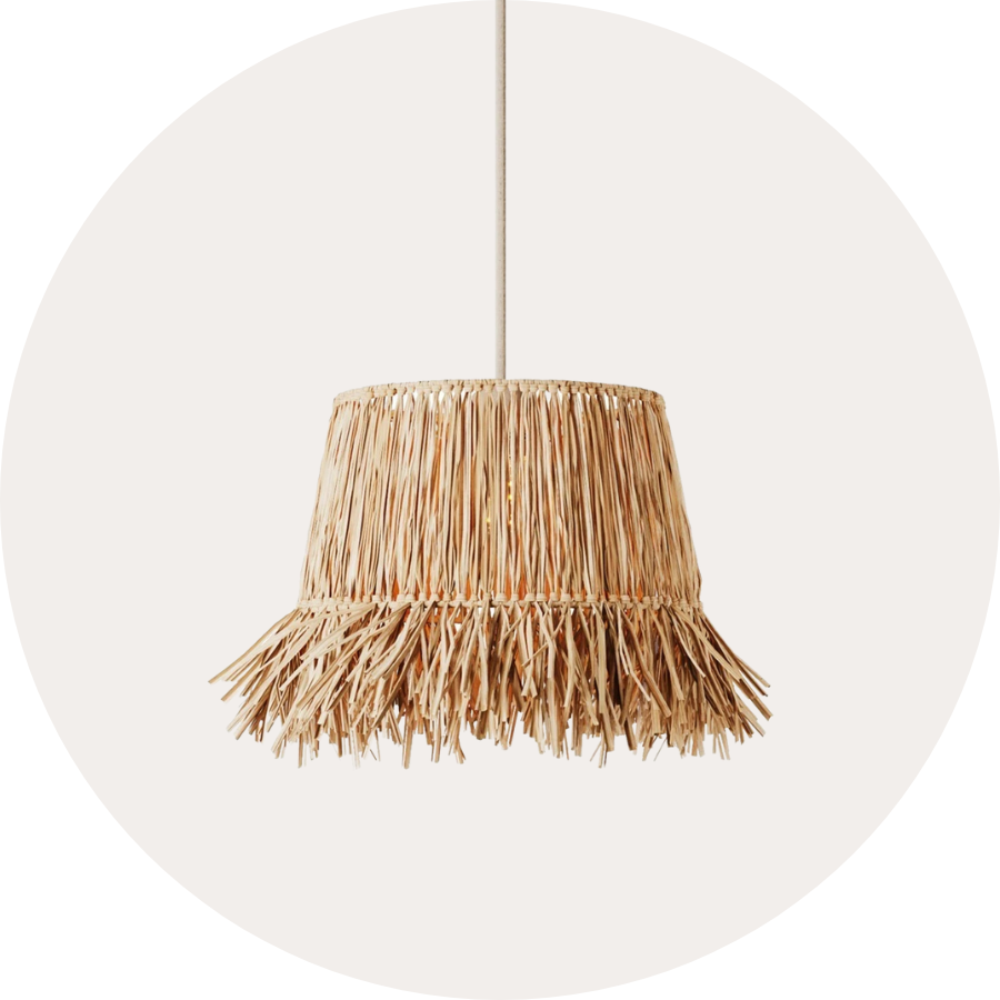 Lampskärmar i raffia