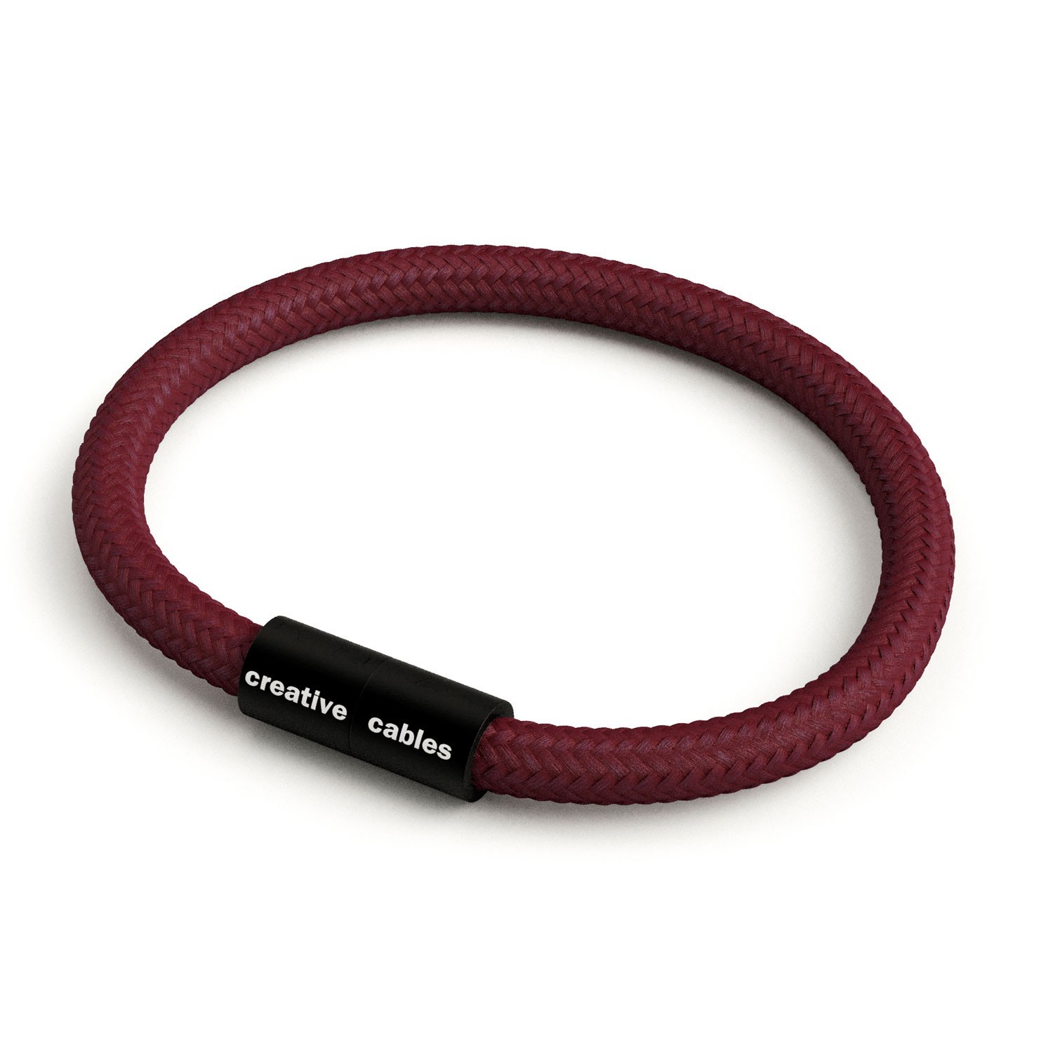 Armband av textilkabel med magnetlås - RM19 Vinröd