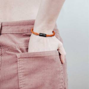 Armband av textilkabel med magnetlås - TM15 Orange