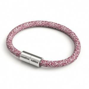Armband av textilkabel med magnetlås - RS83 Tweed Vinröd