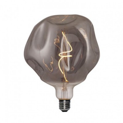 LED Ljuskälla Smoky Bumped Light Bulb Globe G180 Spiralfilament 5W E27 Dimbar 1800K