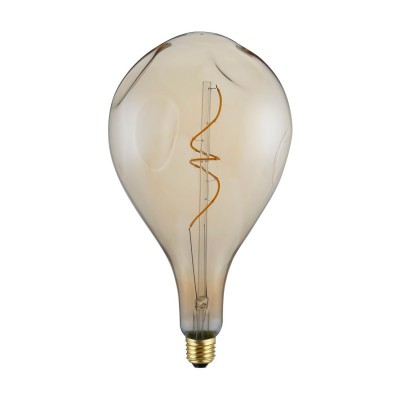 Pera A165 XXL Bumped Gyllene LED-lampa böjd spiralformad filament 5W E27 Dimbar 1800K