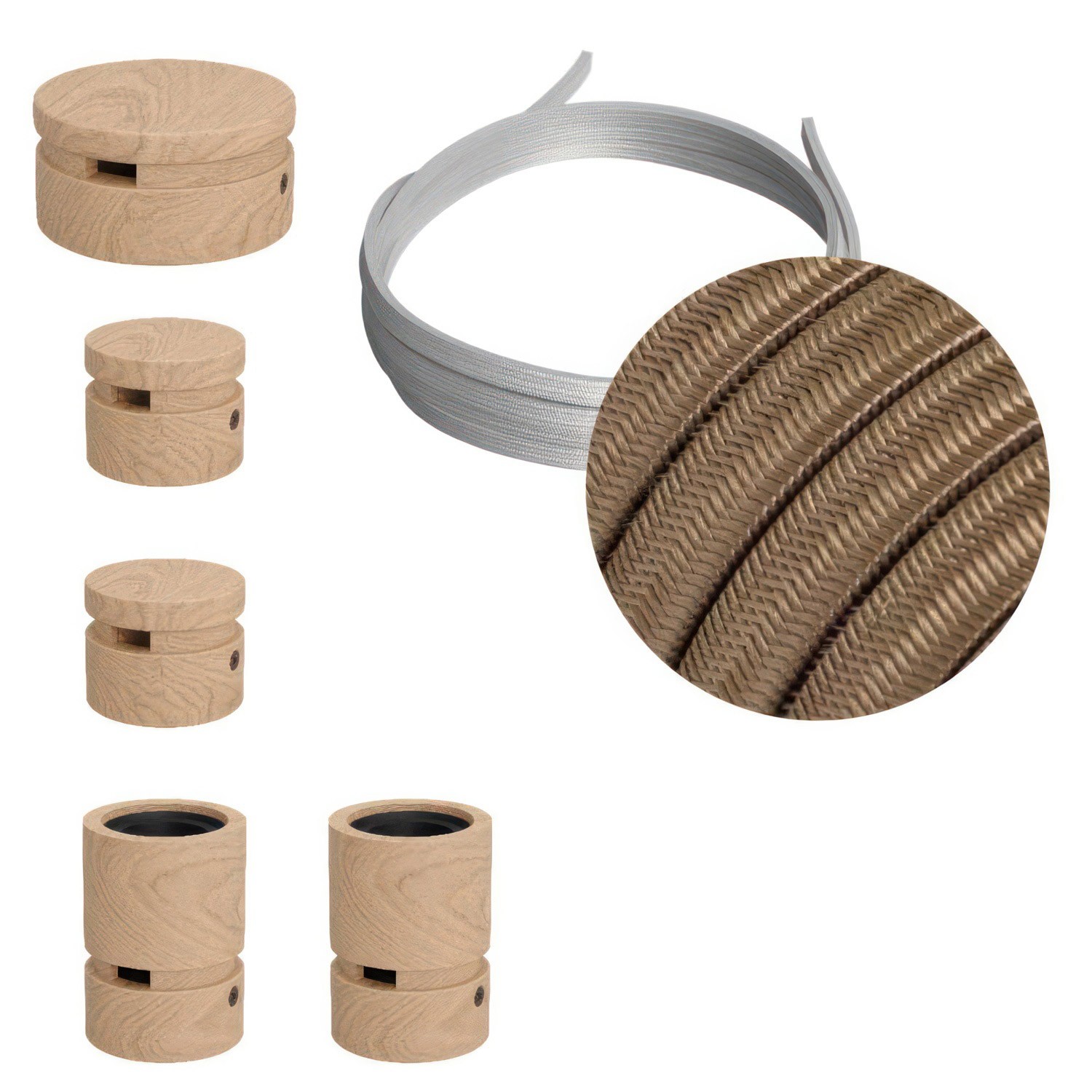 Filé System Wiggle kit - med 3m kabel till ljusslinga och 5 inomhuskomponenter i trä