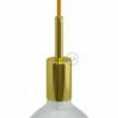 Kit cylindrisk lamphållare E27 i metall med 7 cm lång dravaglastare