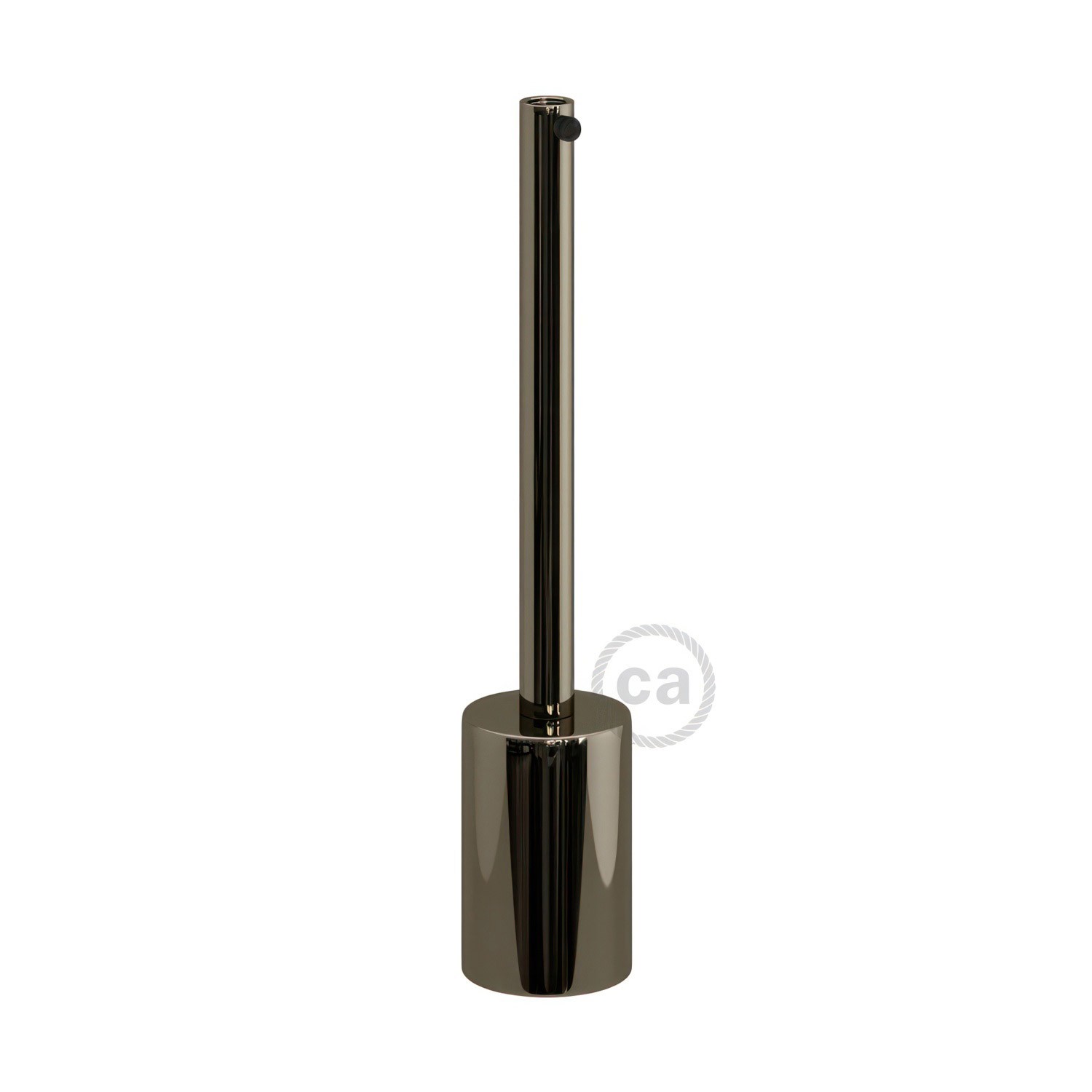 Kit cylindrisk lamphållare E27 i metall med 15 cm lång dravaglastare