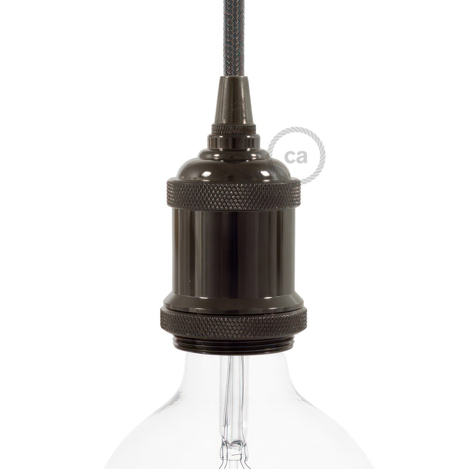Kit vintage lamphållare E27 i aluminium