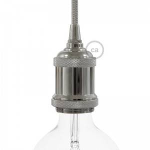 Kit vintage lamphållare E27 i aluminium