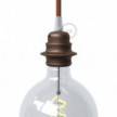 Kit lamphållare E27 i metall med dubbel skärmring för lampskärm