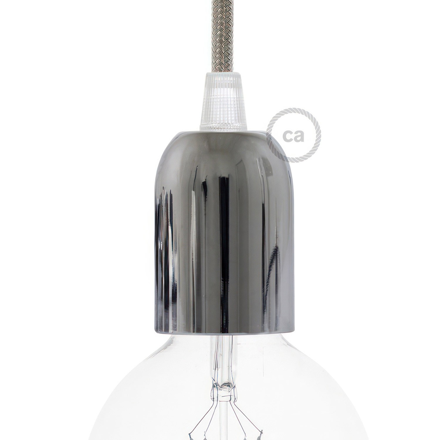 Kit halvsfärisk lamphållare E27 i lackerad metall