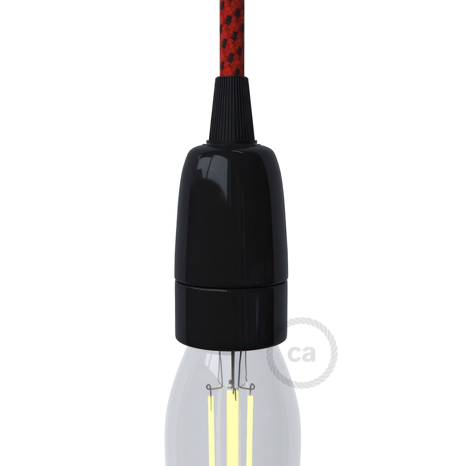 Kit lamphållare E14 i porslin