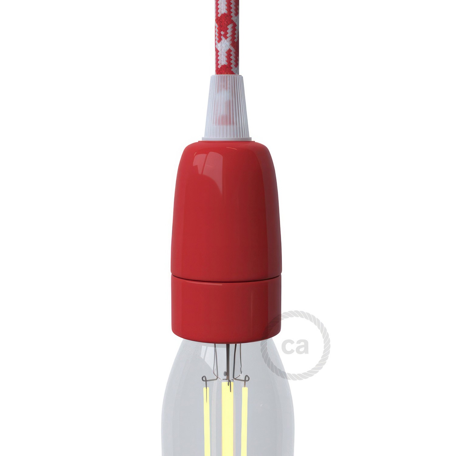 Kit lamphållare E14 i porslin