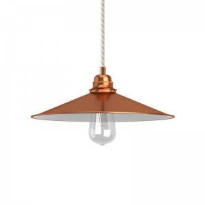 Pendellampa med textilkabel, Swing lampskärm och detaljer i metall - Tillverkad i Italien