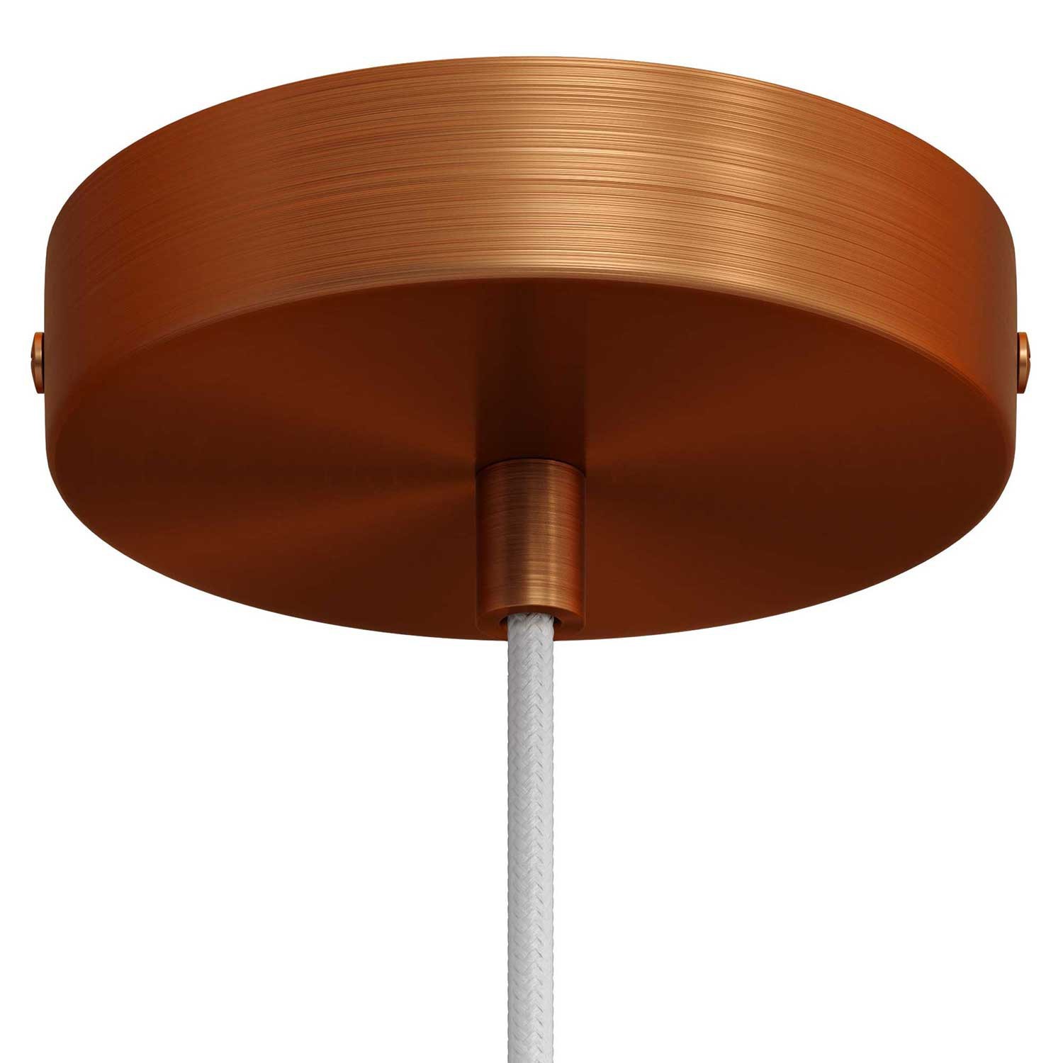 Pendellampa komplett med textilkabel, Tub-E14 lampskärm och detaljer i metall - Tillverkad i Italien