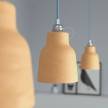 Pendellampa komplett med textilkabel, Vaso lampskärm i keramik och detaljer i metall - Tillverkad i Italien