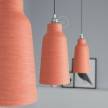 Pendellampa komplett med textilkabel, Bottiglia lampskärm i keramik och detaljer i metall - Tillverkad i Italien