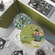 Pendellampa komplett med textilkabel, UFO dubbelsidig lampskärm i trä och detaljer i metall - Tillverkad i Italien