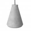 Pendellampa komplett med textilkabel, Imbuto trattoformad lampskärm i betong och detaljer i metall - Tillverkad i Italien