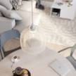 Pendellampa komplett med textilkabel, Ghostbell XL lampskärm och detaljer i metall - Tillverkad i Italien