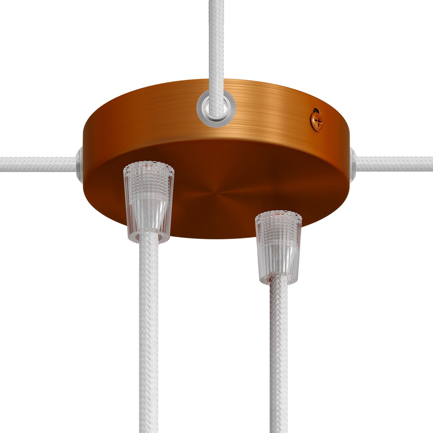 Kit mini cylindrisk takkopp i metall med 2 centrala hål och 4 sidohål