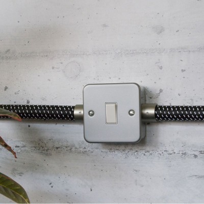 Väggdosa i metall, strömbrytare med enkel knapp för Creative-Tube