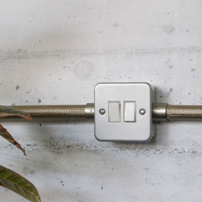 Väggdosa i metall, strömbrytare med dubbel knapp för Creative-Tube