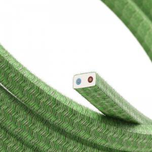 Elektrisk kabel för ljusslinga täckt med Grön bomull CX08 -UV-beständig