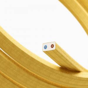 Elektrisk kabel för ljusslinga täckt med bomull CM10 Gul med silkeeffekt