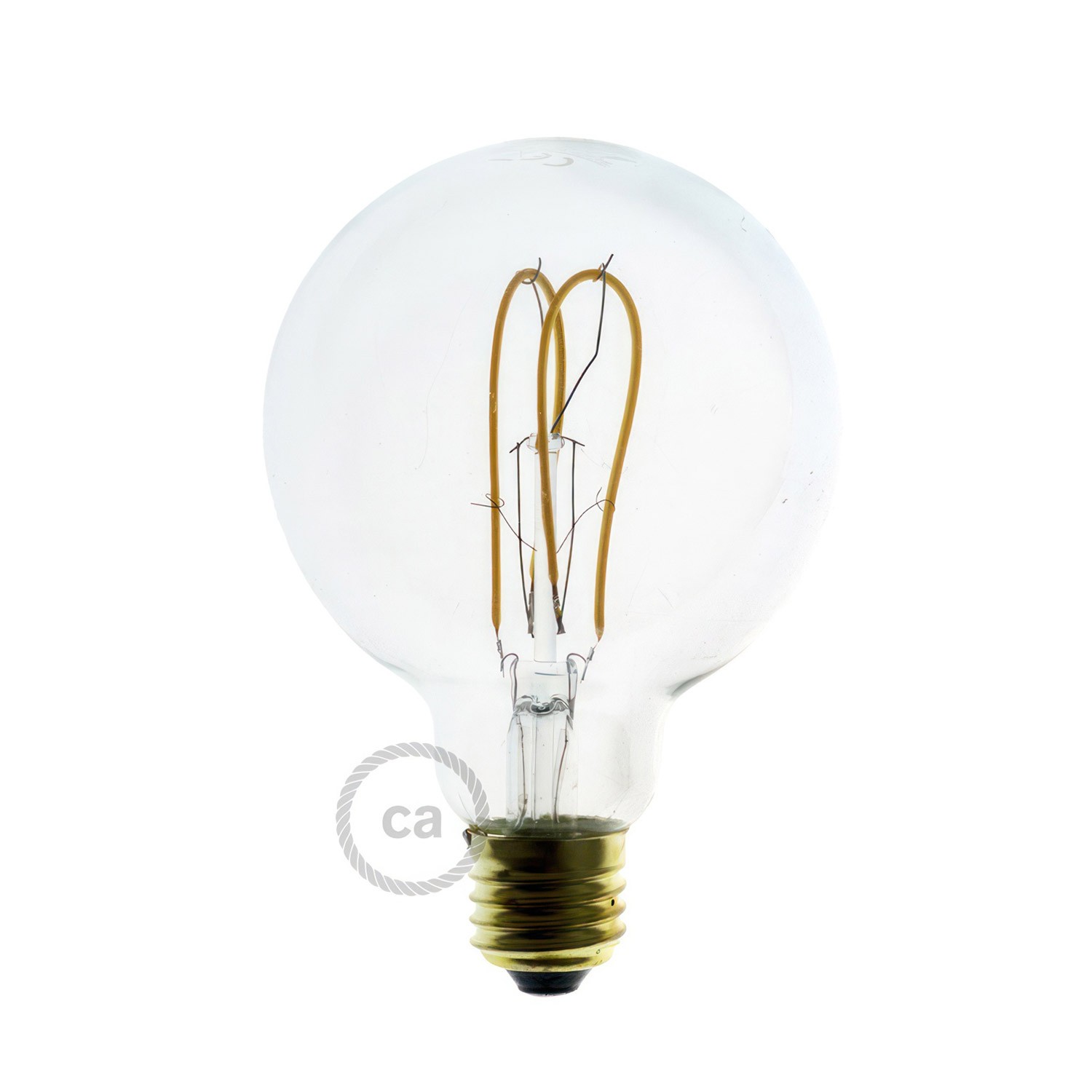 Spostaluce 90° i metall, justerbar spotlight med gängad E27 lamphållare, textilkabel och sidohål