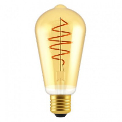 Edison ST64 Croissant Kolletion Gyllene LED-lampa med spiralfilament 5W E27 Dimbar 2000K