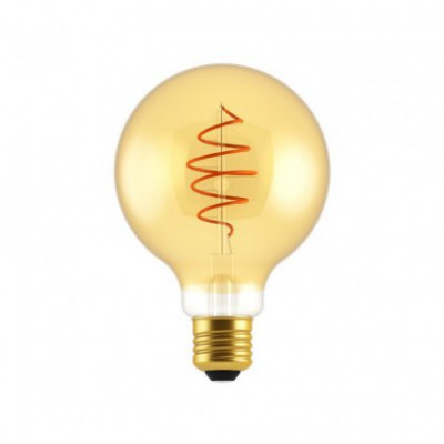 Globo G95 Gyllene LED-lampa Croissant-Kollektion med spiralfilament 4.9W E27 Dimbar 2200K