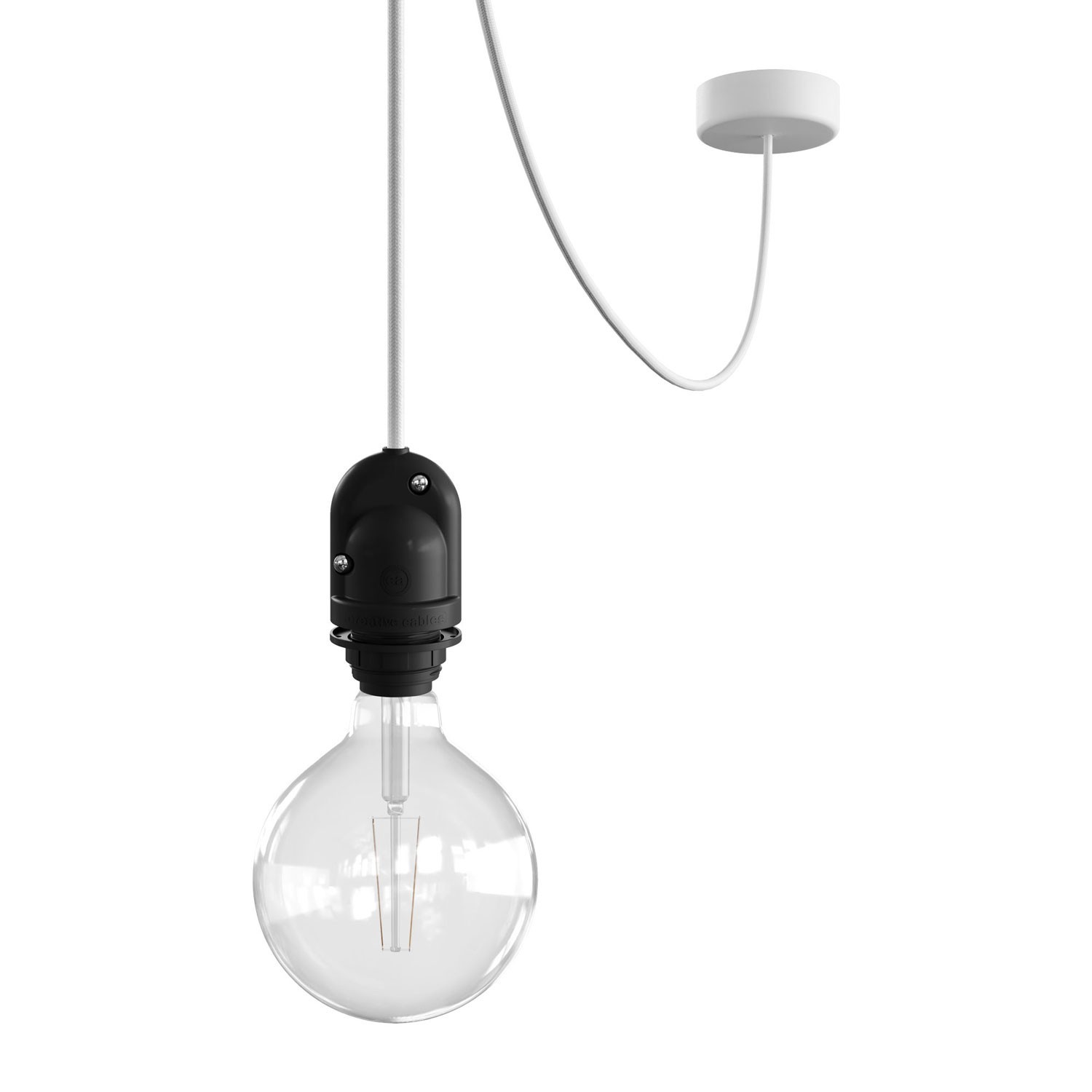 EIVA Utomhus pendellampa för lampskärm med 5 mt textilkabel, kabelklammer, takkopp i silikon och lamphållare IP65