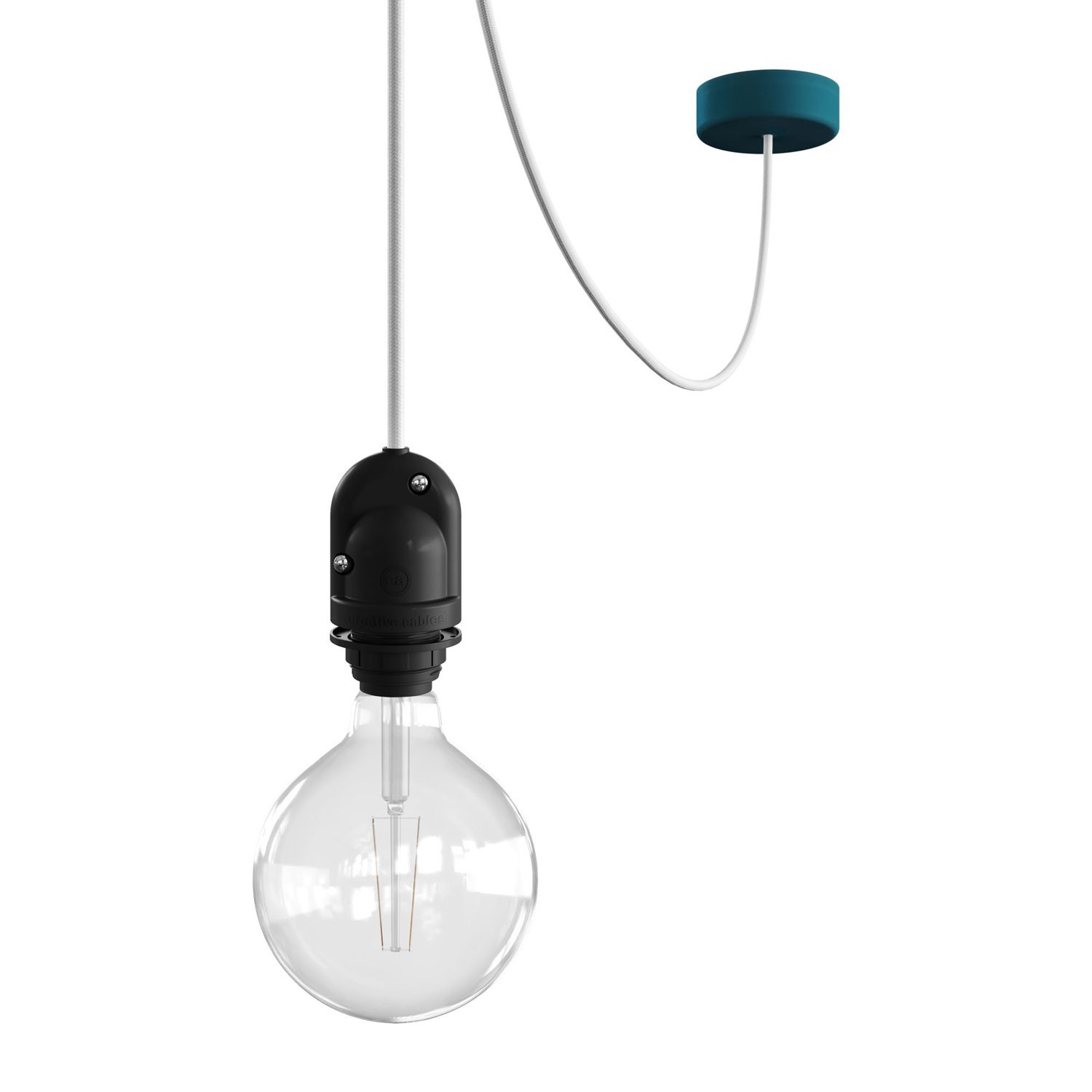 EIVA Utomhus pendellampa för lampskärm med 5 mt textilkabel, kabelklammer, takkopp i silikon och lamphållare IP65