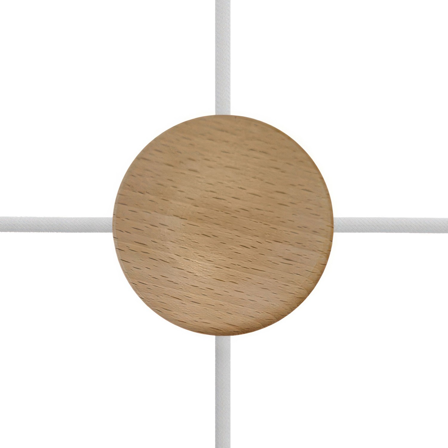 Kit mini cylindrisk takkopp i trä med 4 sidohål (kopplingsdosa)