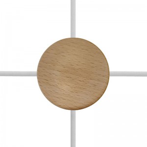 Kit mini cylindrisk takkopp i trä med 4 sidohål (kopplingsdosa)