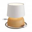 Coppa bordslampa i keramik med Athena lampskärm, komplett med textilkabel, strömbrytare samt 2-polig stickpropp