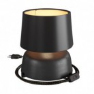 Coppa bordslampa i keramik med Athena lampskärm, komplett med textilkabel, strömbrytare samt 2-polig stickpropp