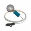 Eiva Snake Elegant, portabel utomhuslampa, 5 m textilkabel, IP65 vattentät lamphållare och kontakt