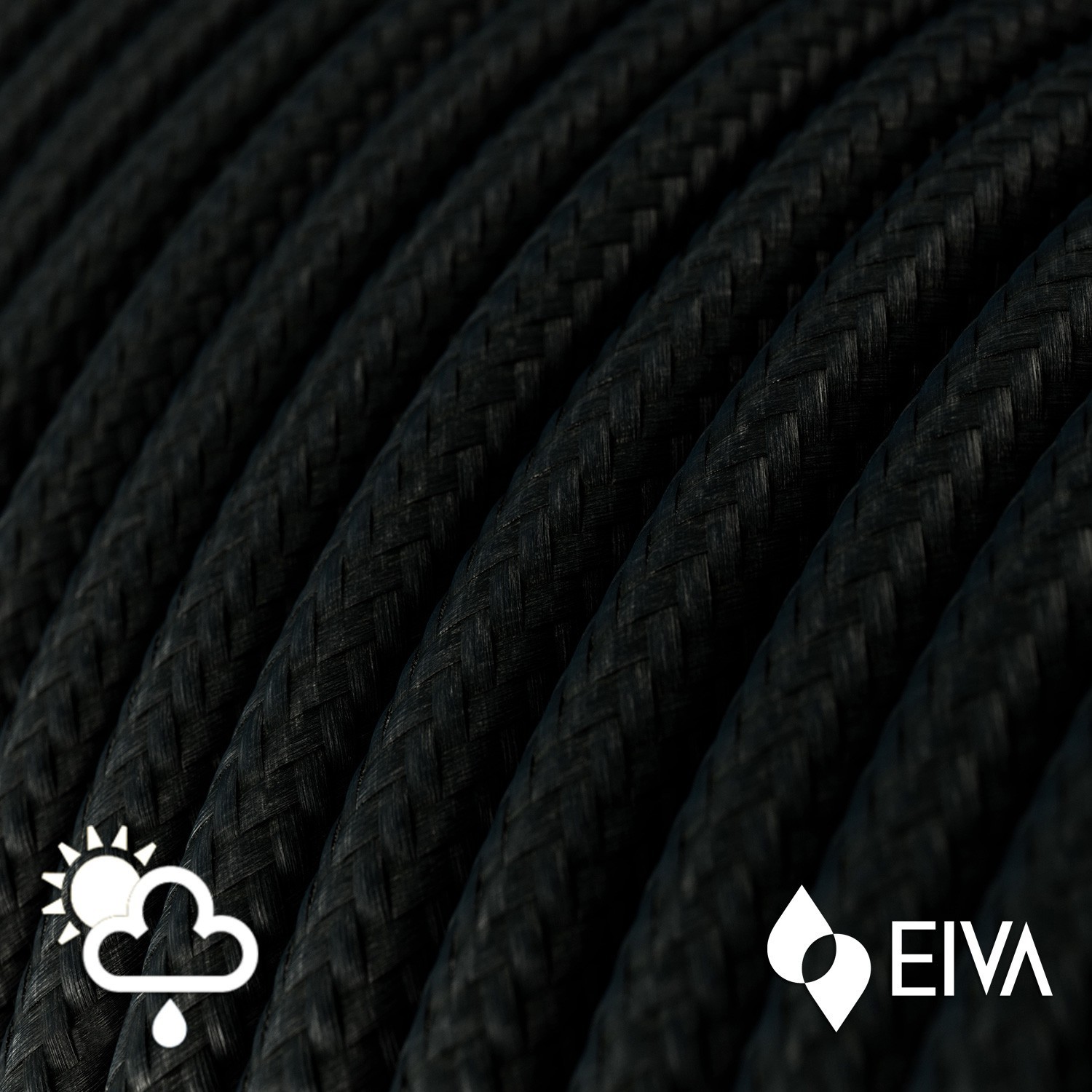 Eiva Snake, portabel utomhuslampa, 5 m textilkabel, IP65 vattentät lamphållare och kontakt