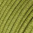 Rund elektrisk textilkabel täckt med Jute - Grön enfärgad RN23