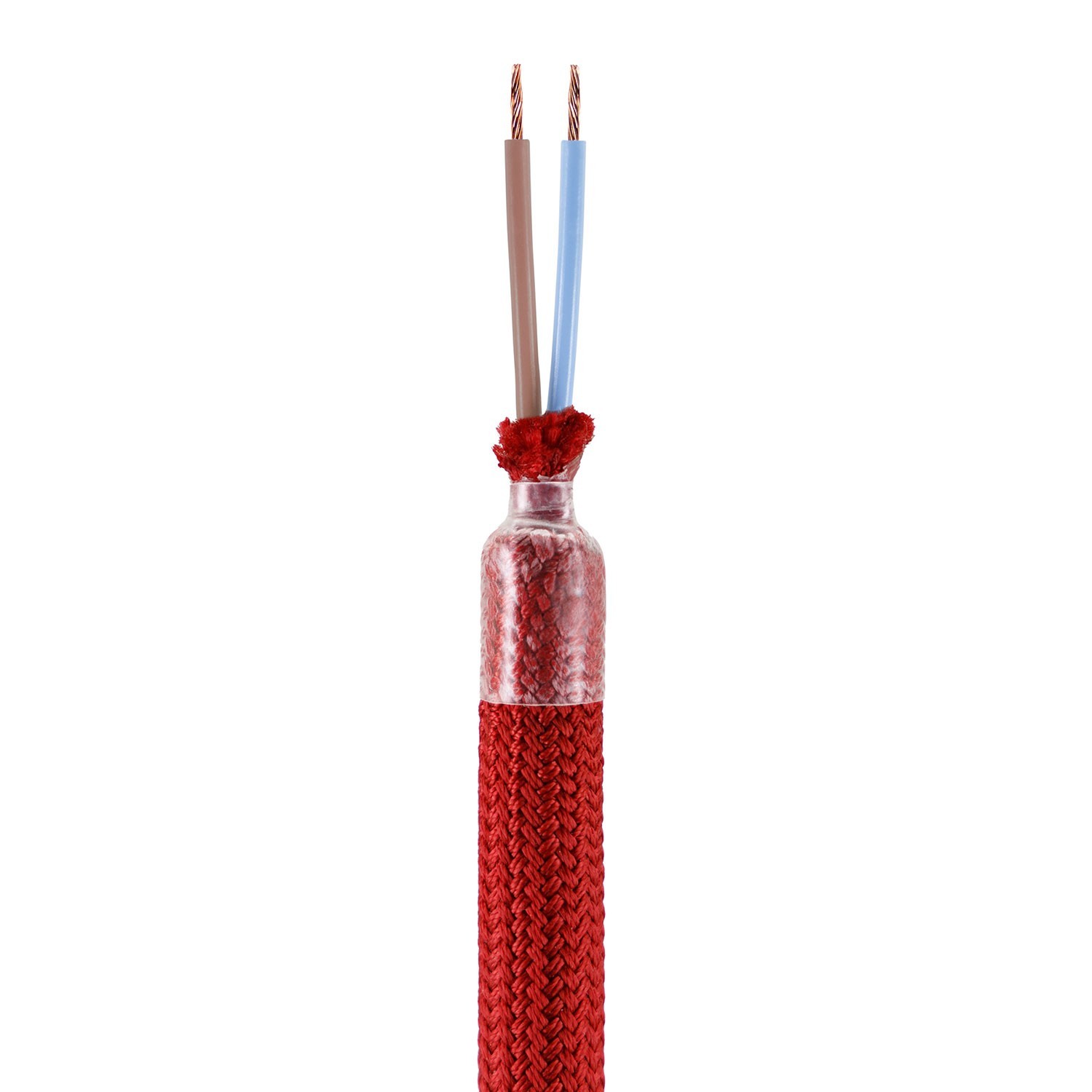 Kit Creative Flex flexibel rörledning täckt med Rött RM09 tyg med terminaler i metall