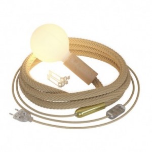 SnakeBis Corda - Plug-in lampa med flätad jutekabel