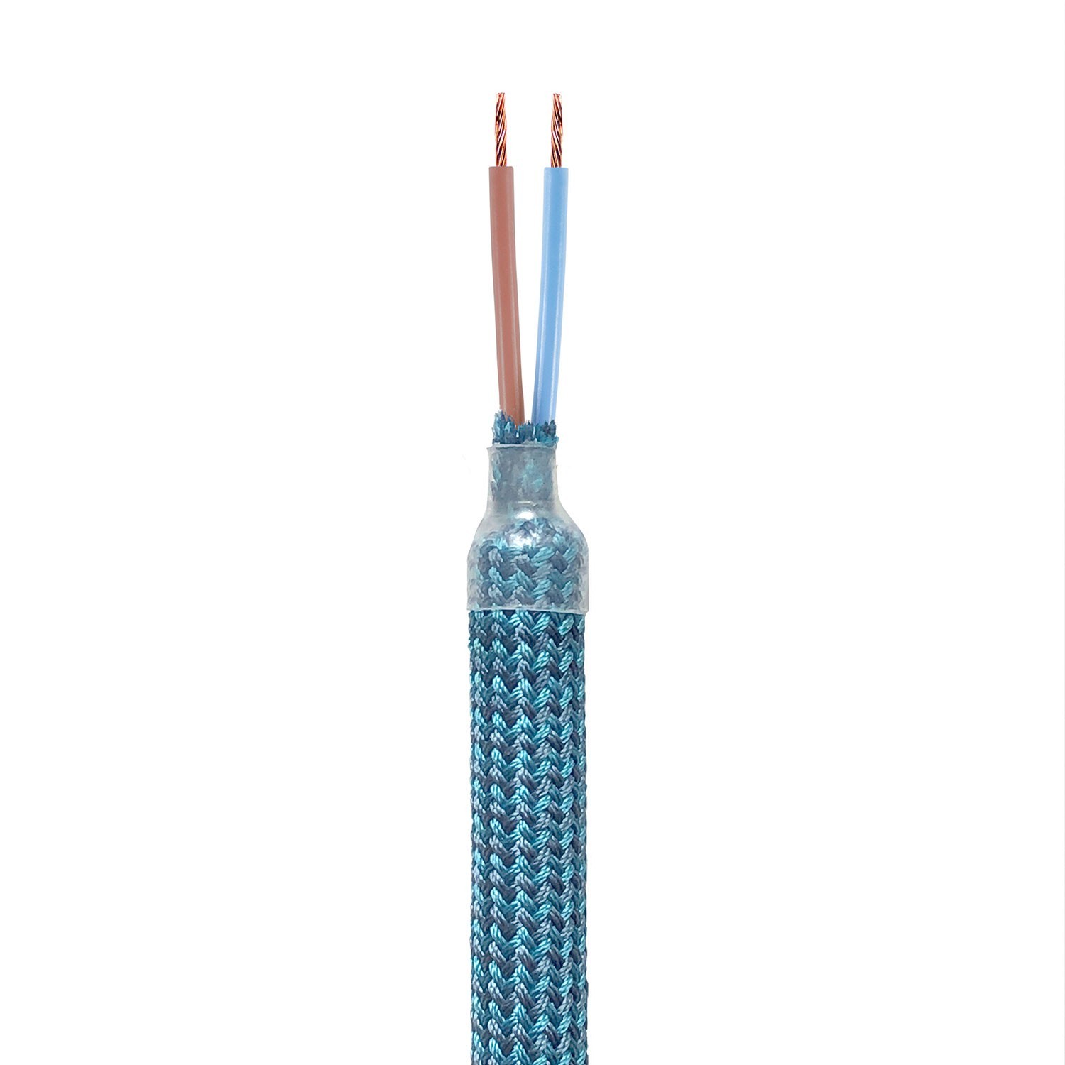 Kit Creative Flex flexibel rörledning täckt med RM76 petrolfärgat tyg med terminaler i metall