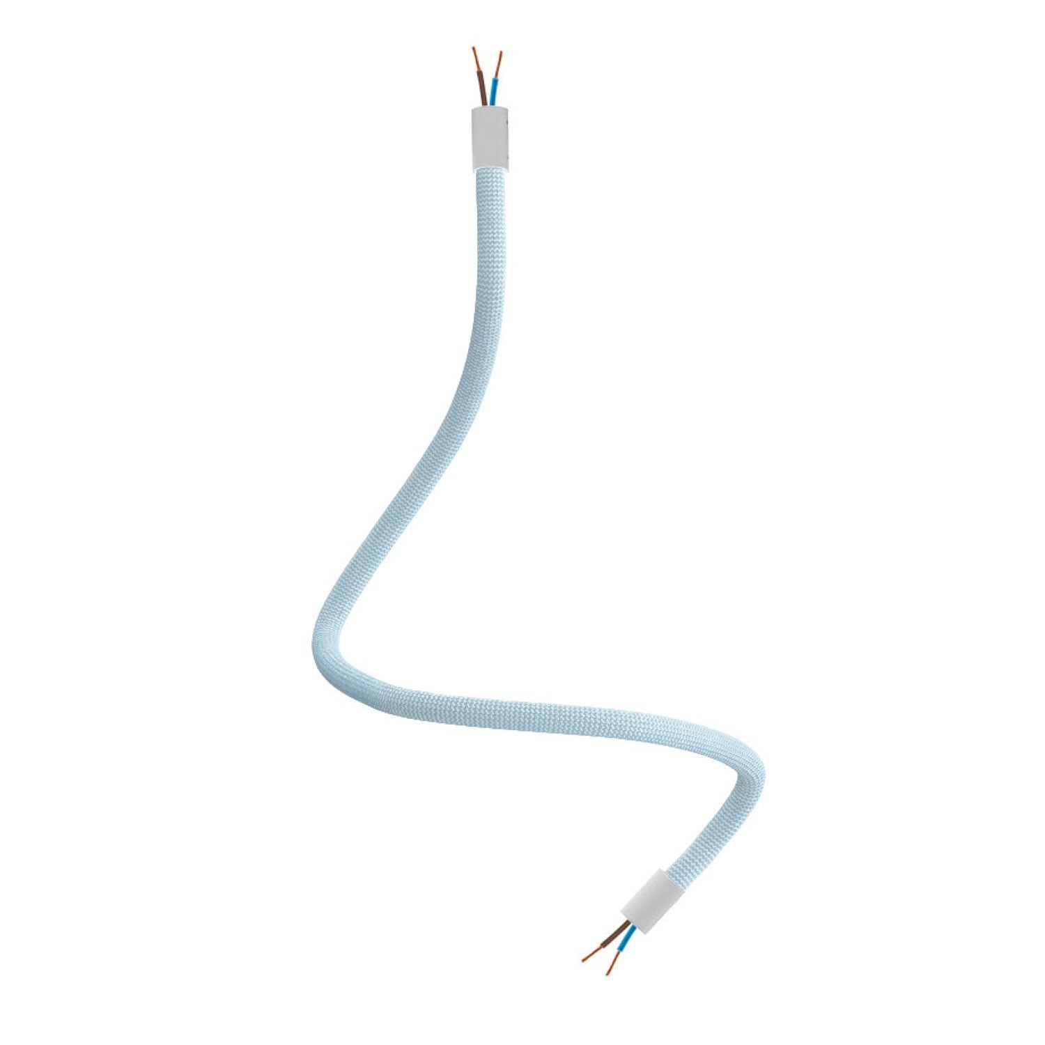 Kit Creative Flex flexibel rörledning täckt med RM78 himmelsblått tyg med terminaler i metall