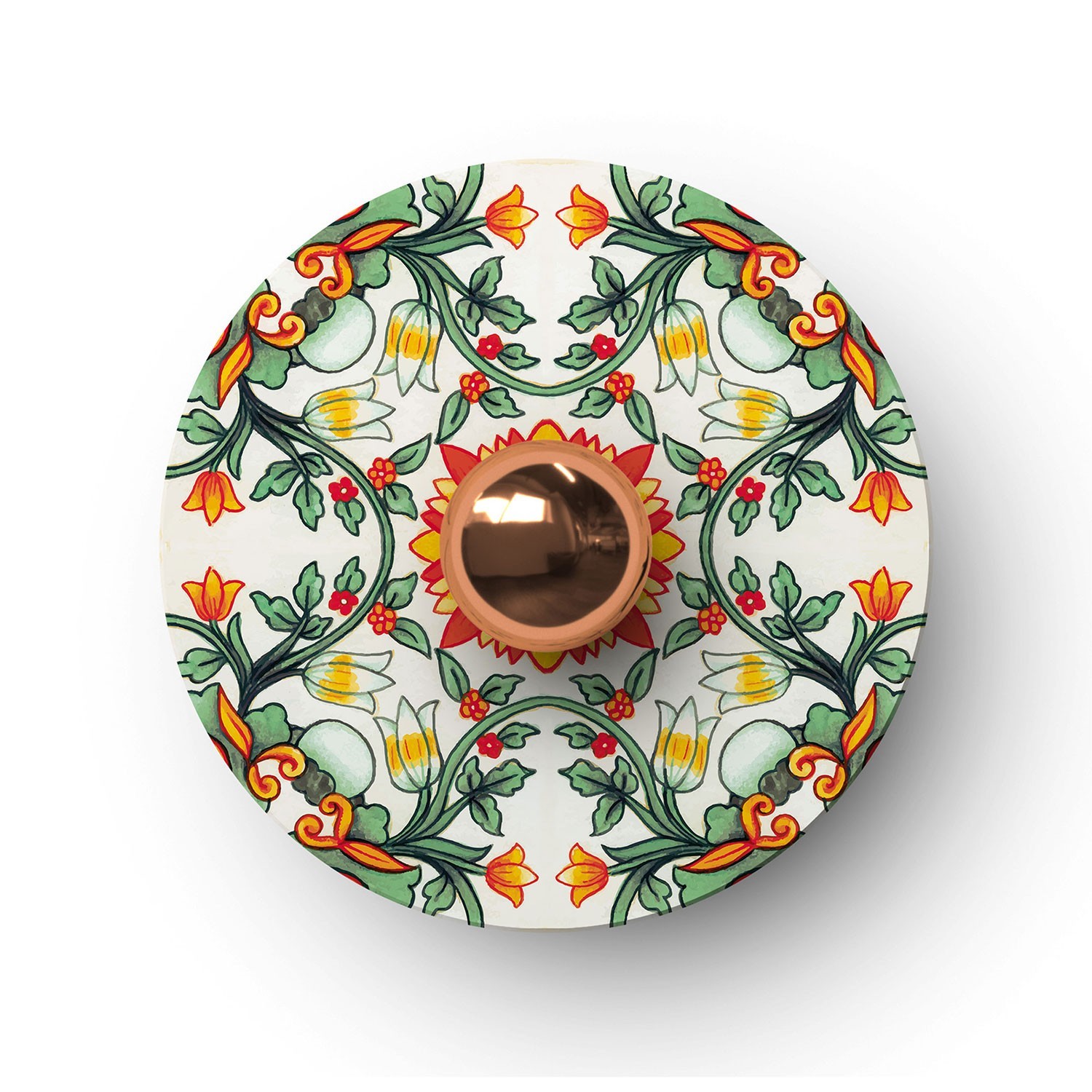 Ellepì "Maioliche" mini platt lampskärm för pendel- eller vägglampa samt ljusslinga, diameter 24 cm - Tillverkad i Italien