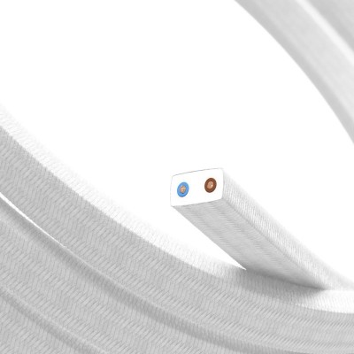 Elektrisk kabel för ljusslinga täckt med Vitt CM01 tyg - UV-beständig