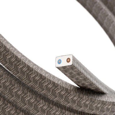 Elektrisk kabel för ljusslinga täckt med Naturligt Brunt Linne CN04 tyg - UV-beständig