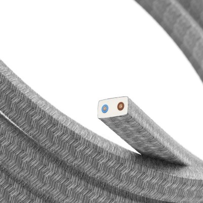Elektrisk kabel för ljusslinga täckt med Naturligt Grått Linne CN02 tyg - UV-beständig