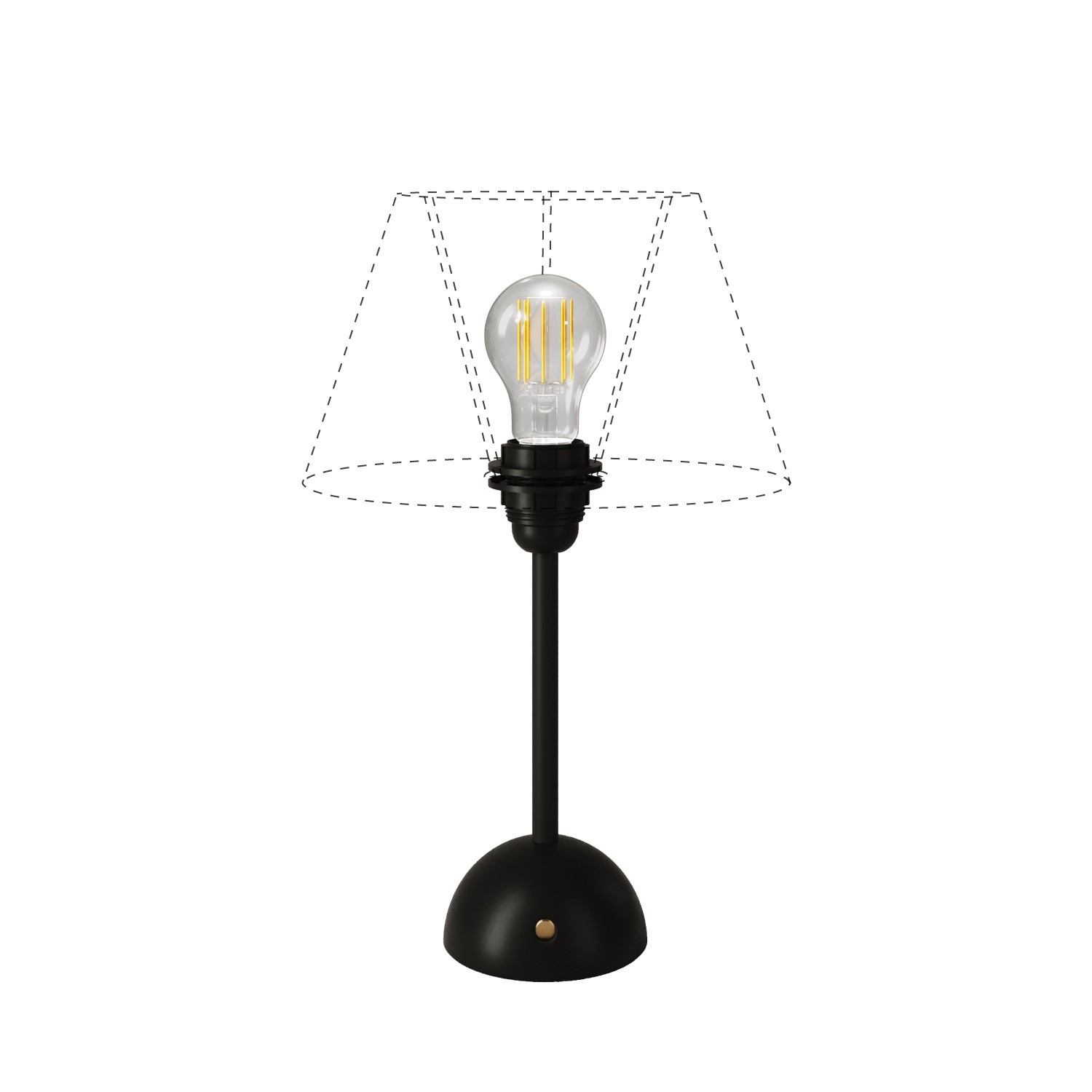 Cabless12 bärbar och uppladdningsbar lampa med droppformad ljuskälla och lampskärmsfäste