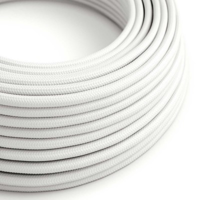 Ultra Soft - elkabel i silikon täckt med blank optisk Vit tygbeläggning - RM01 rund 2x0,75 mm